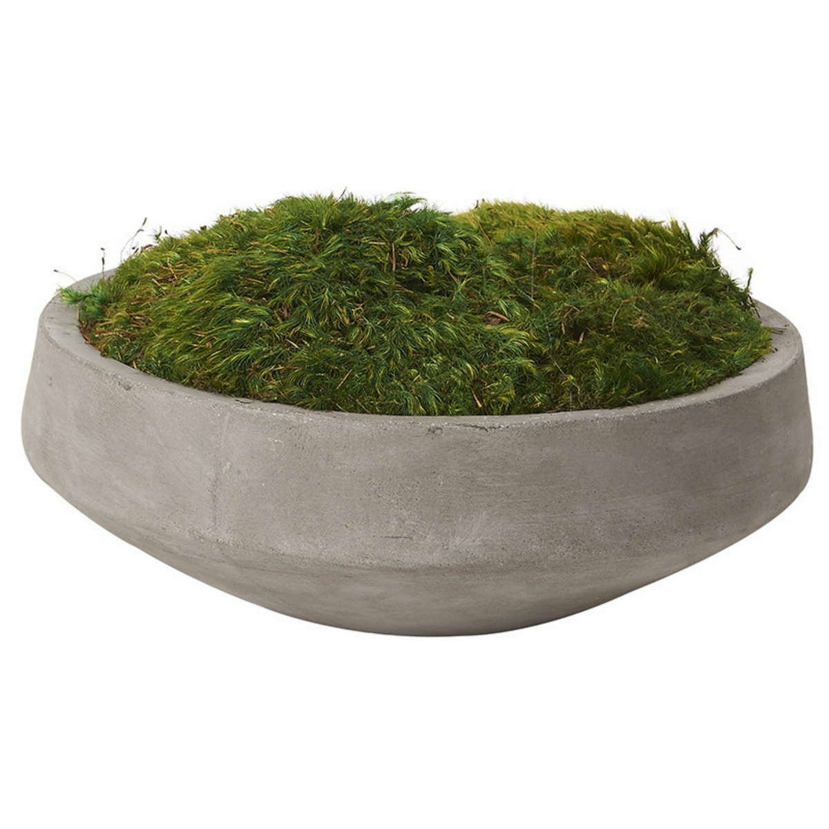 Round Cement Moss Bowl